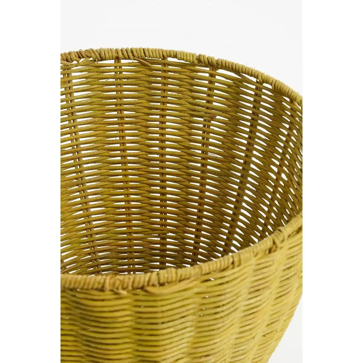 Aufbewahrungskorb mit Deckel – 2er-Set – H48 x Ø30 cm – Rattan – Gelb - HomeDesign Knaus