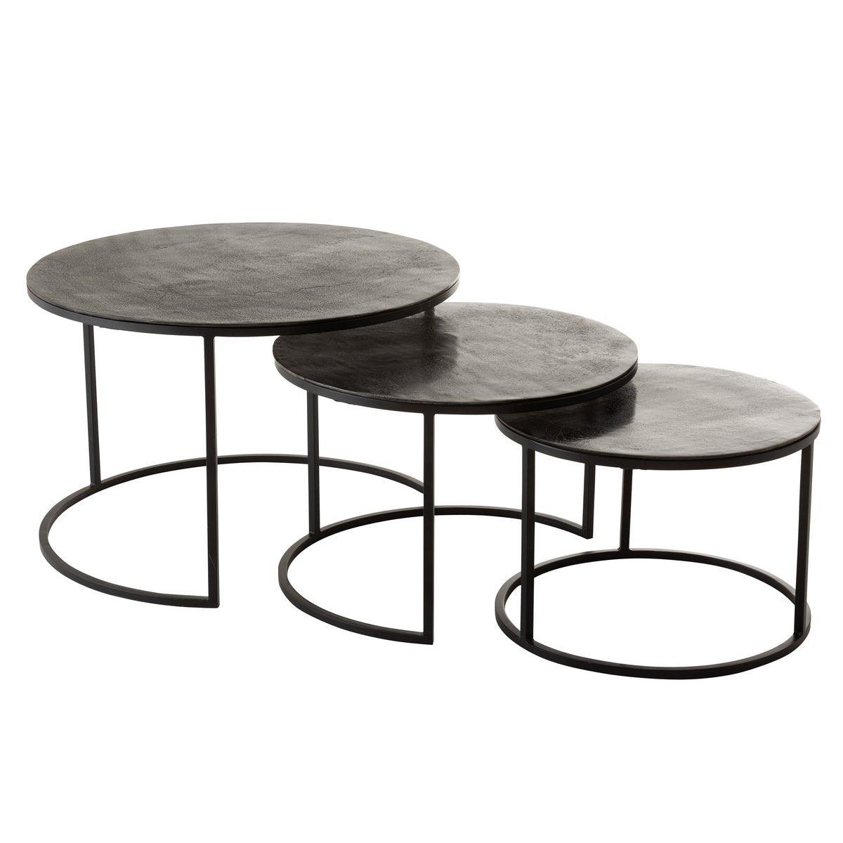 J-Line Beistelltisch Oxidize – Aluminium/Eisen – Schwarz/Grün
