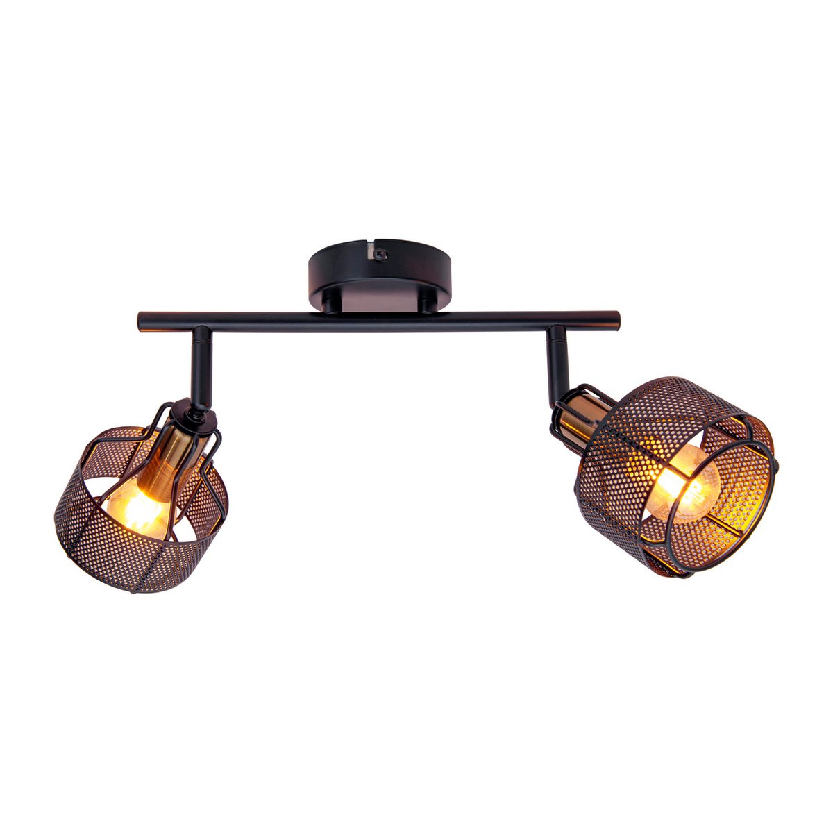 2er Wand- und Deckenleuchte Spot "FORO" aus Metall in Schwarz, mit E14-Fassungen, ca. 32 x 18,5 x 15 cm. Stilvolle Beleuchtung für Wohnzimmer, Esszimmer oder Küche.