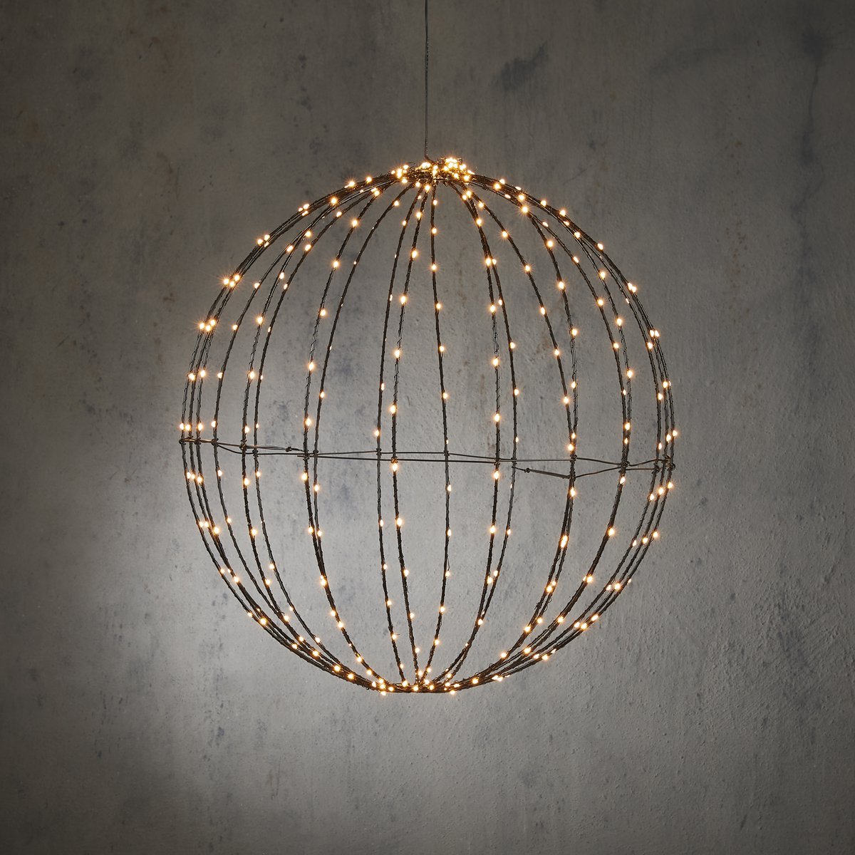 Weihnachtsbeleuchtungskugel mit warmweißen LED-Lichtern - Ø50 cm - Schwarz