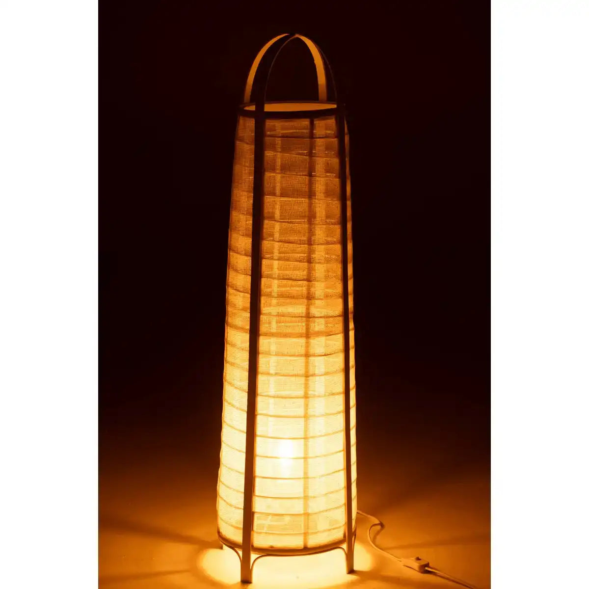 J-Line Lampe Don Baumwolle/Bambus Weiß
