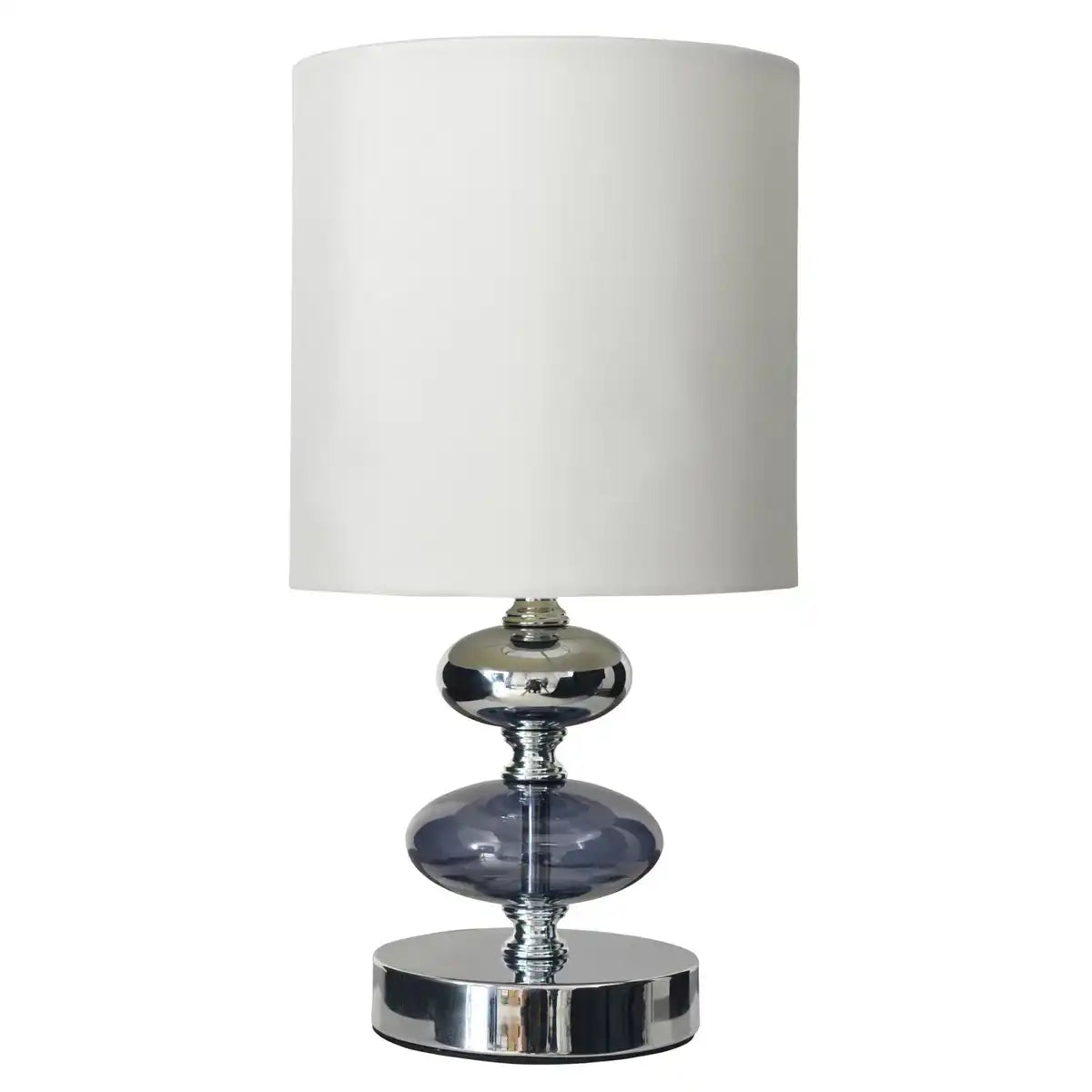 Stoff, Tischleuchte "MALI", Tischlampe aus Metall und Textilmaterial, weiß, mit E14-Fassung, für Esszimmer, Wohnzimmer, Diele oder Büro, Tischlampe für Wohnzimmer oder Esszimmer, Nachttischlampe- 28,5 cm hoch