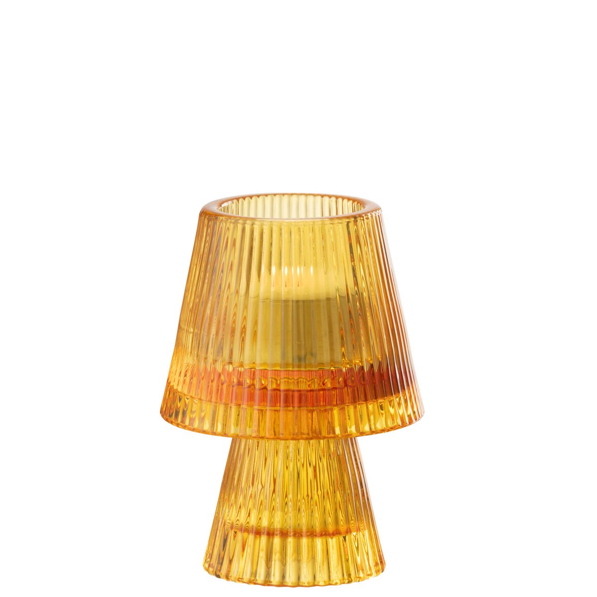 J-Line Teelichthalter Hutglas Orange