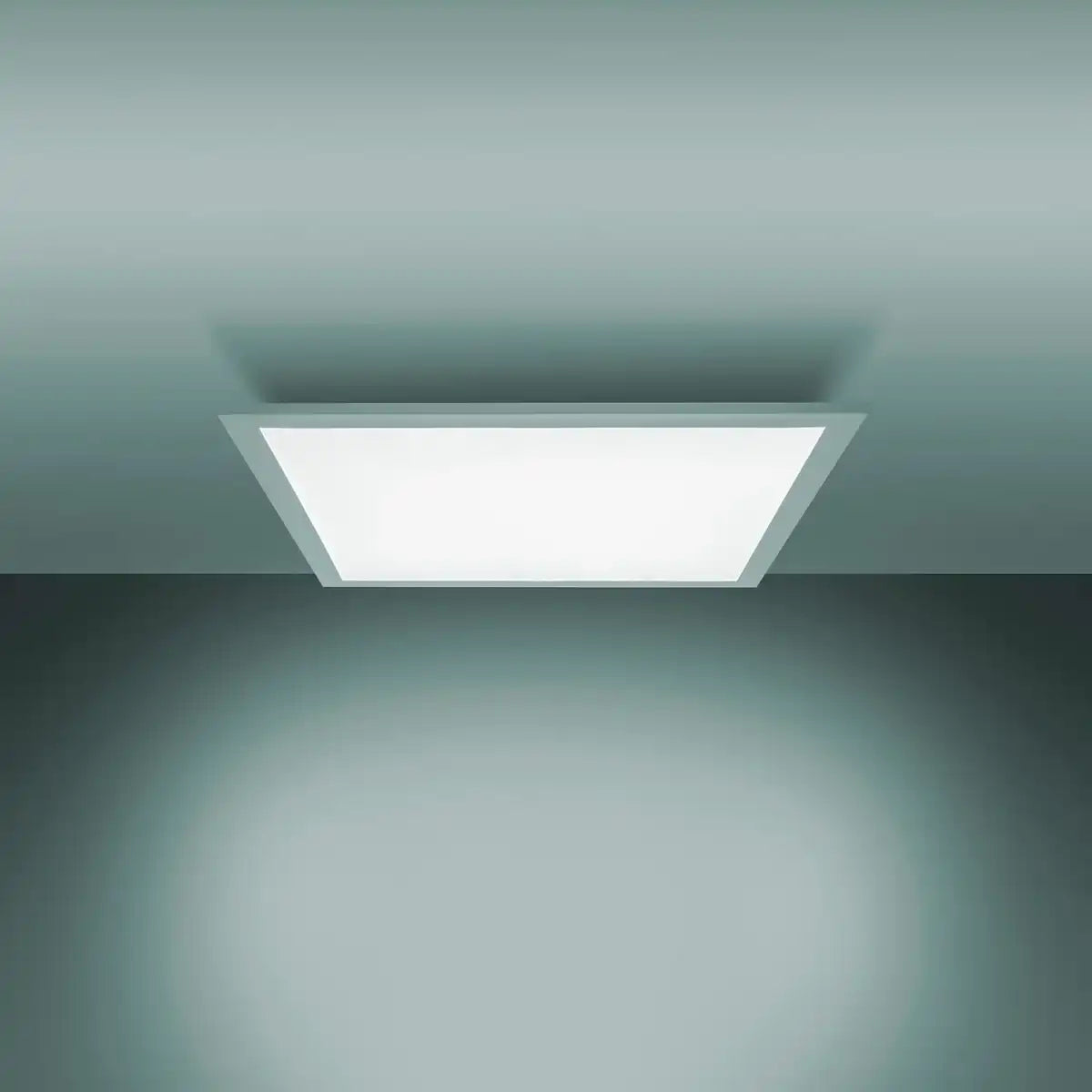 LED Panel-Deckenleuchte "NICO", funktionelle Deckenleuchte aus Metall und Kunststoff in weiß, mit festverbauten LED und vielen Funktionen, ideal für Büro, Praxis oder Werkstatt, ca. 59,5 x 59,5 cm