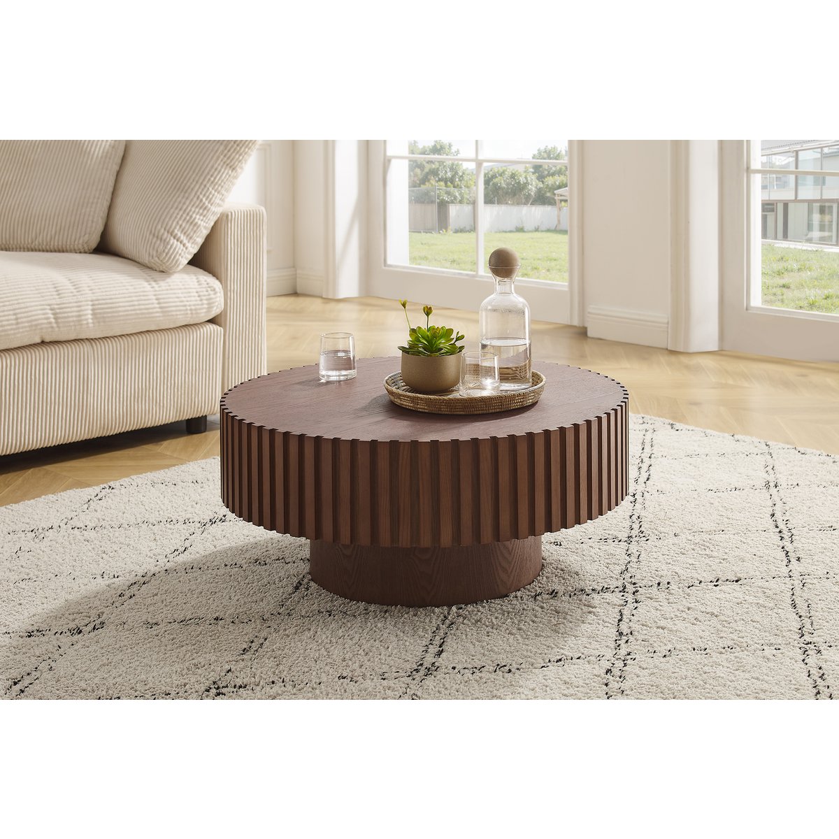 Couchtisch Ø 80 cm Walnuss