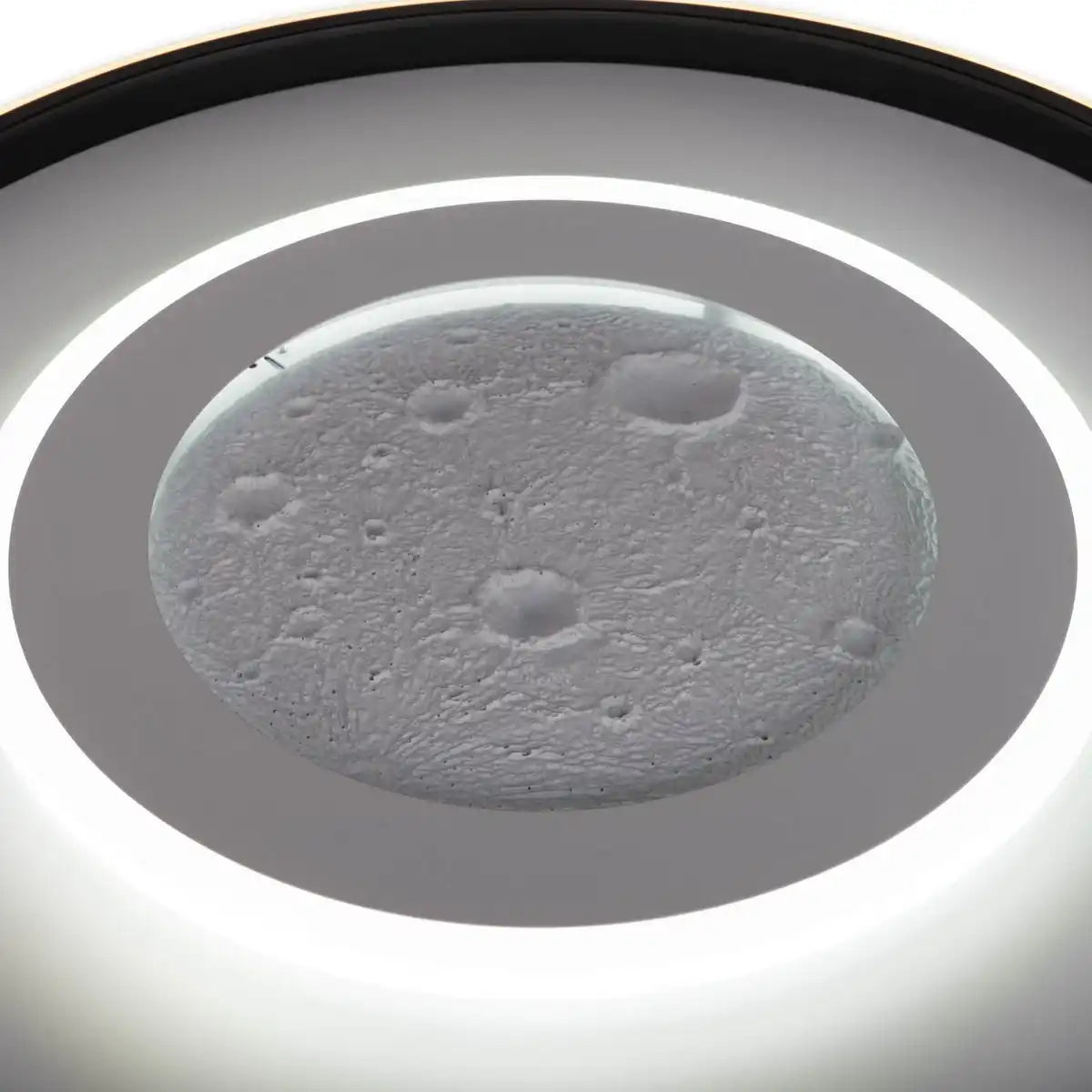 LED Deckenleuchte CCT / RGB mit Mondstruktur, Ø 50 cm, viele Funktionen, aus Metall und Kunststoff, inkl. Fernbedienung