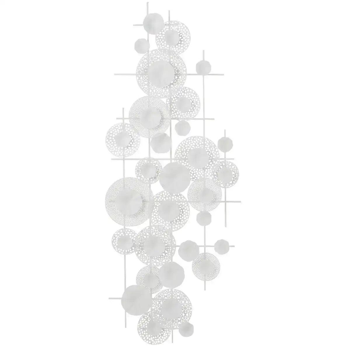 J-Line Wall Deco Blumen Metall Weiß weiß