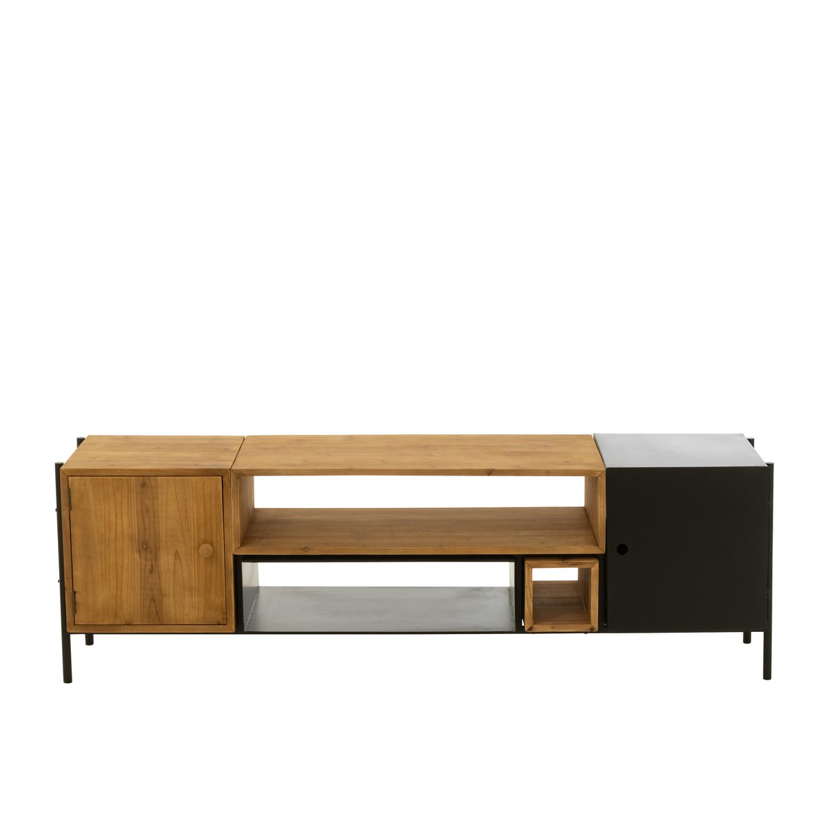 J-Line TV-Schrank Tina – Holz/Eisen – Schwarz/Natur