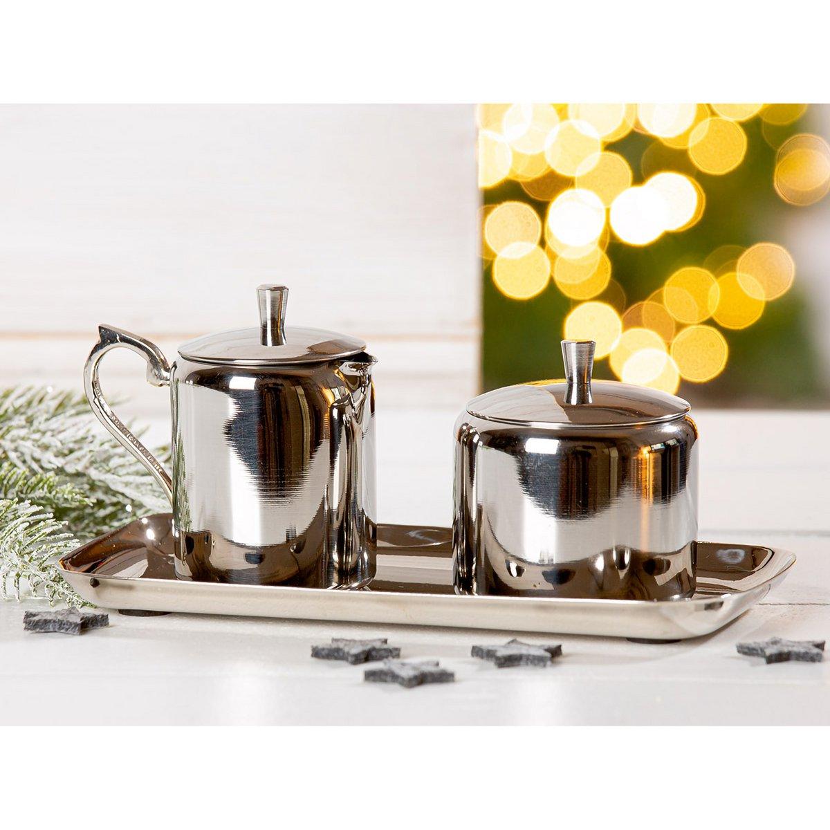 3tlg. Set Milchkännchen; Zuckerdose Nova, H.9,5 cm