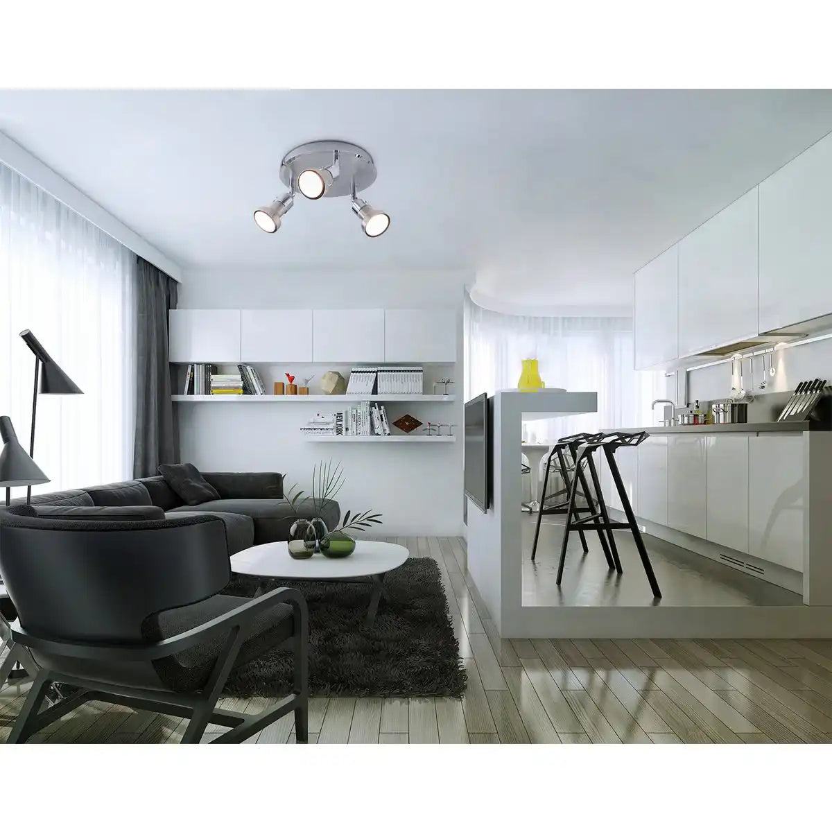 3er LED Wand- und Deckenspot „Motril“
