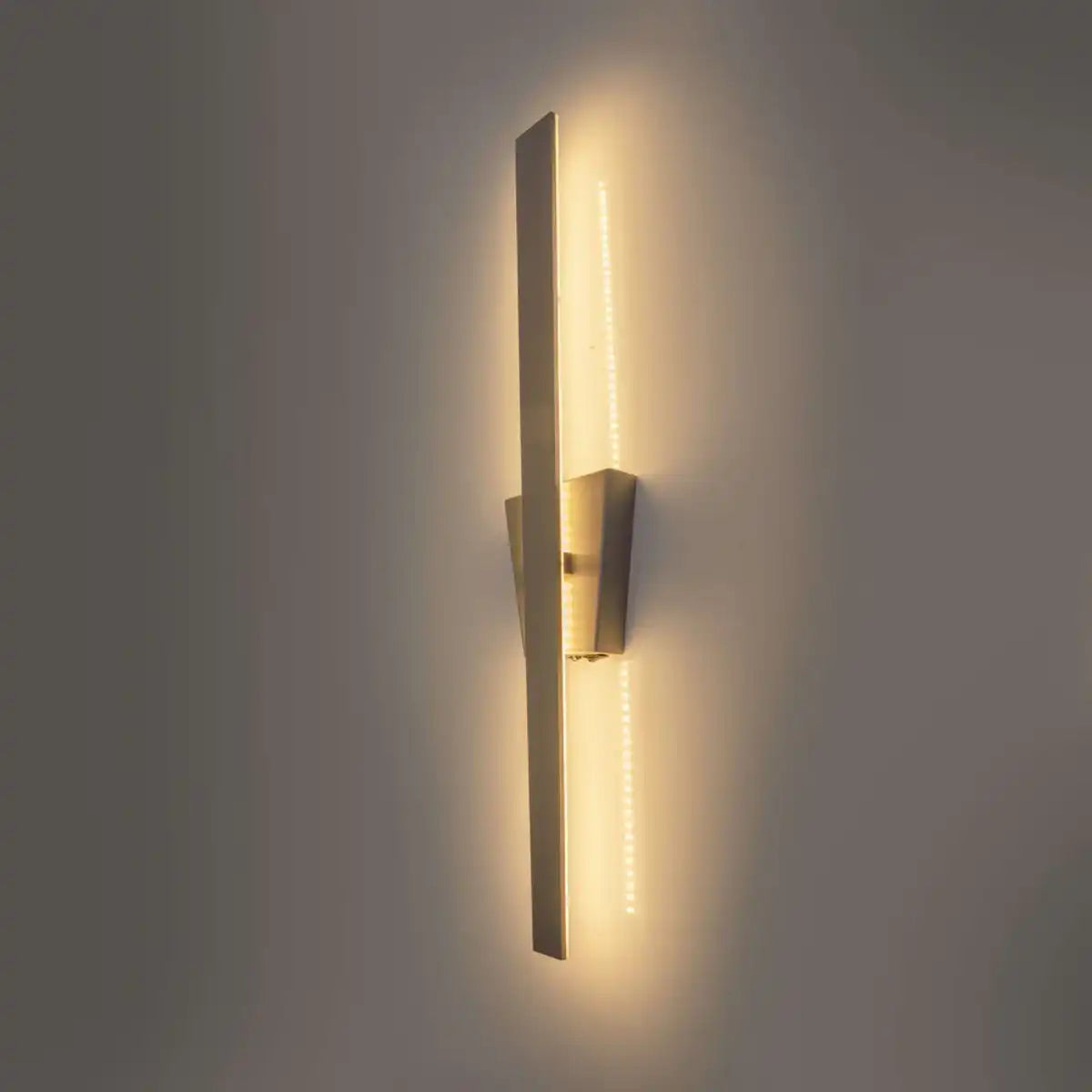 LED Wandleuchte "TREVOR" nickel matt, Wandlampe aus Metall und Kunststoff in Nickel matt, mit fest verbauten LEDs, Wandbeleuchtung innen 62 x 10 x 4,5 cm