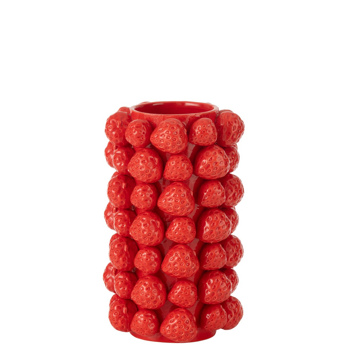 J -Line Vase Strawberry Cover - Keramik - Rot - 26,5 cm hoch