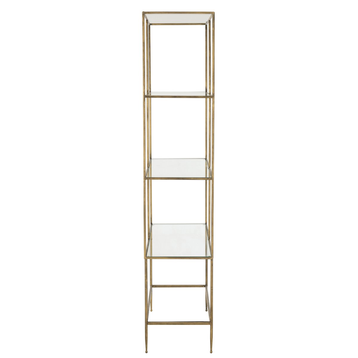 J -Line Rek 3 Regale - Metall/Glas - Gold