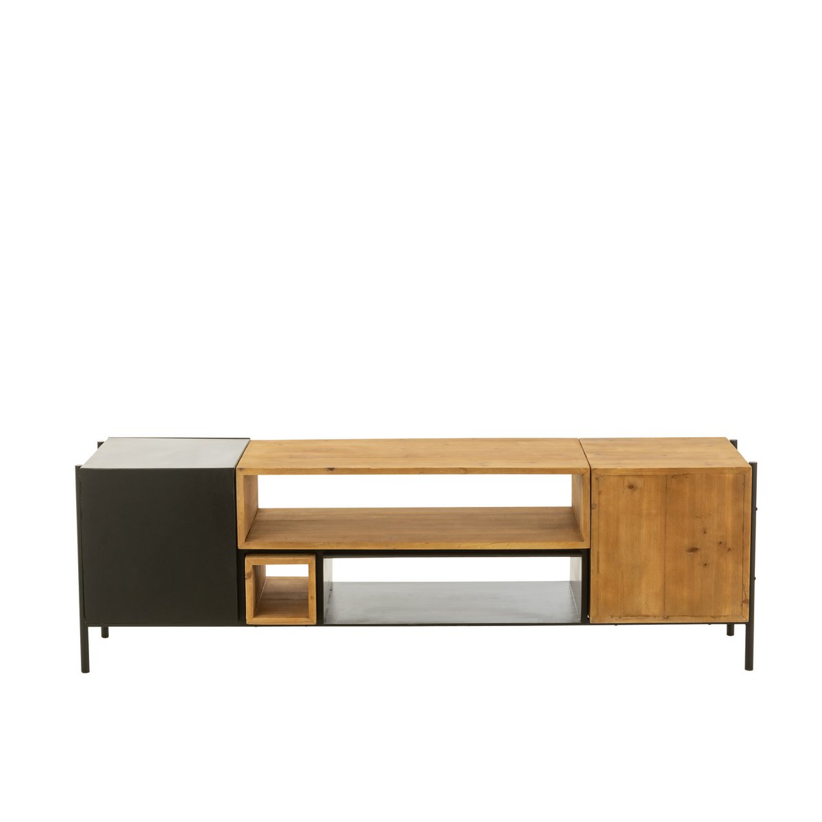 J-Line TV-Schrank Tina – Holz/Eisen – Schwarz/Natur