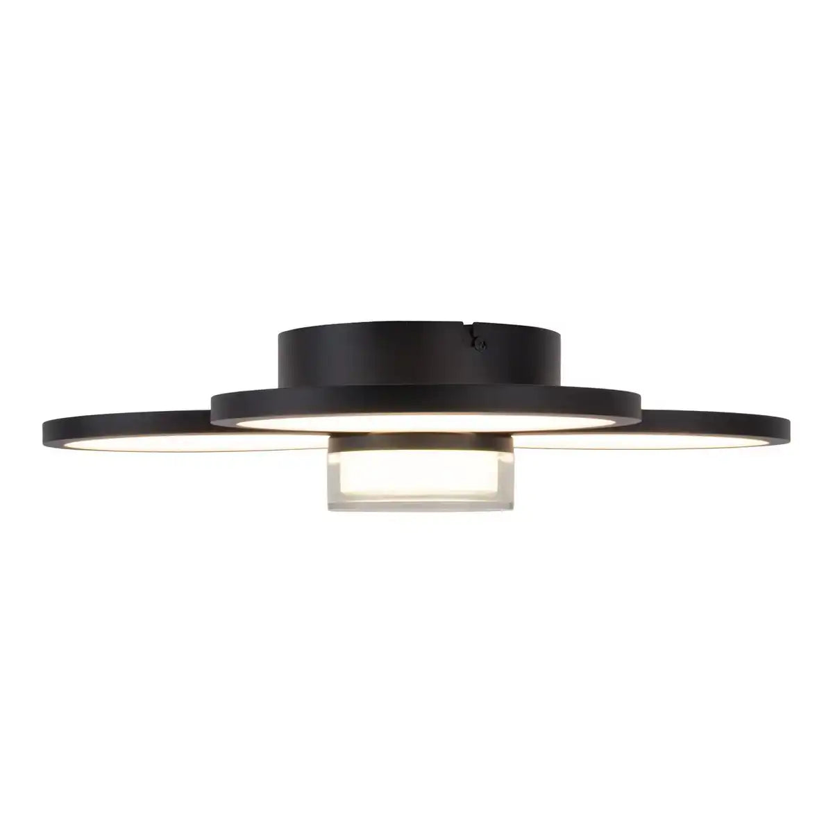 LED Deckenleuchte "CIMO" aus schwarzem Metall und Kunststoff, Ø ca. 43,6 cm, dimmbar per Wandschalter