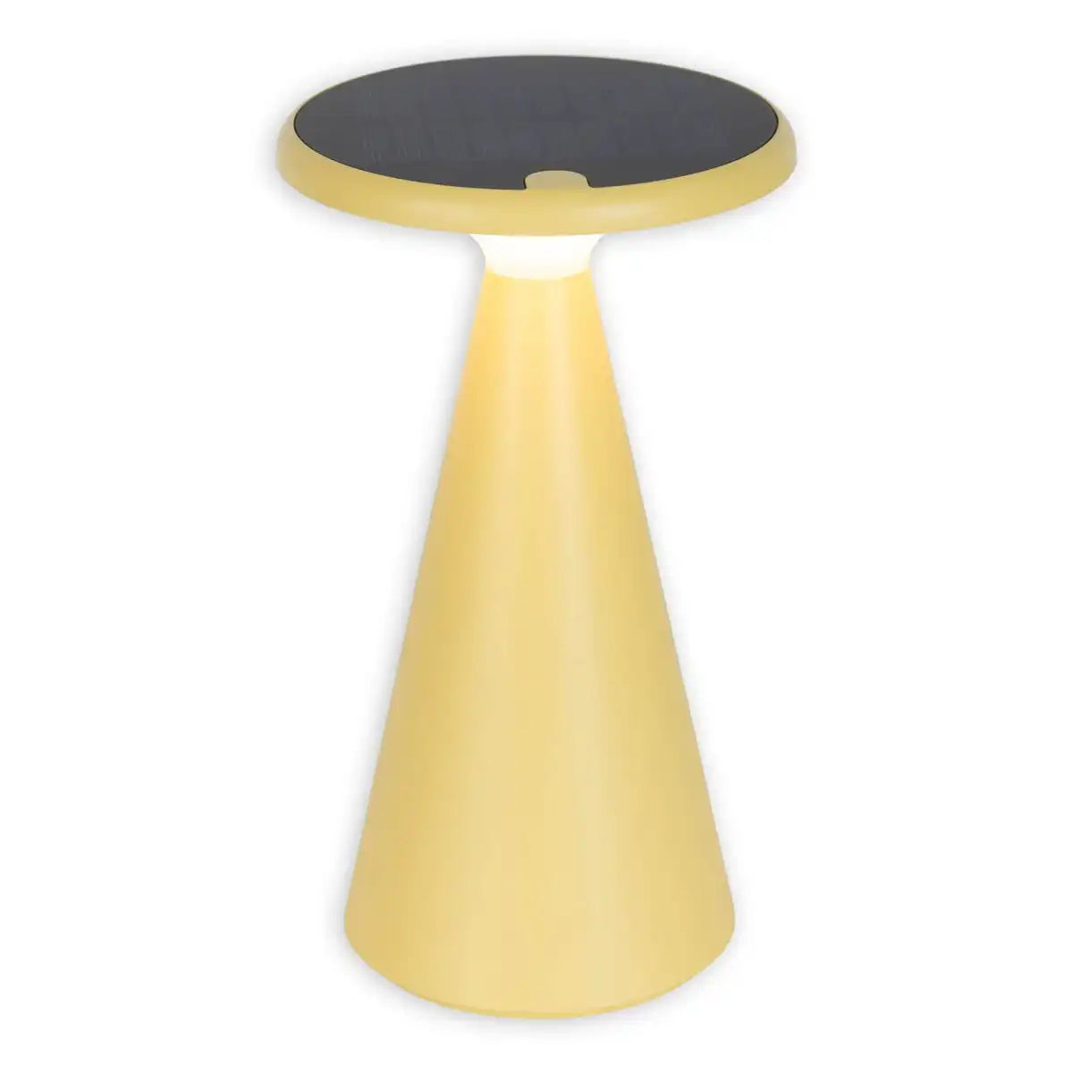 Solar-Akku-Tischleuchte "Palu" für Außen und Innen, aus Kunststoff in Gelb , 20 cm hoch