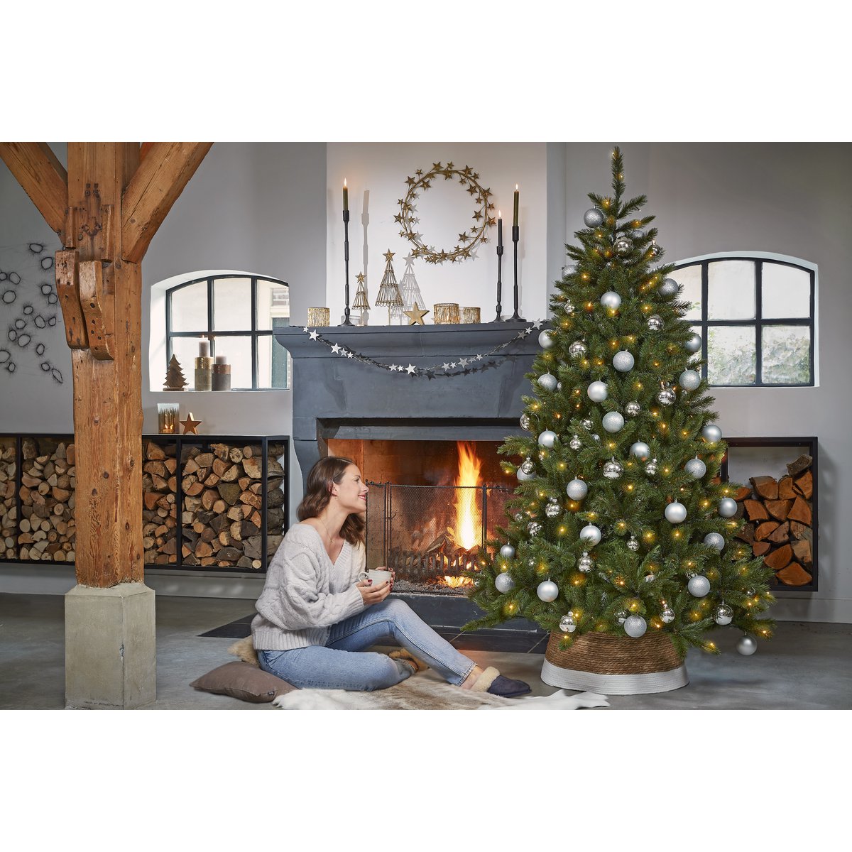 Premium Künstlicher Weihnachtsbaum – H230 x Ø152 cm – Grün