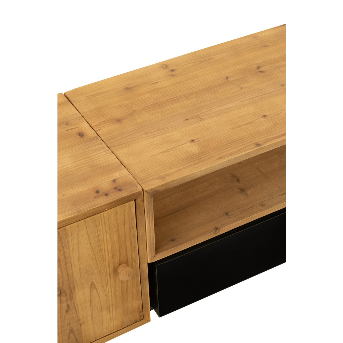 J-Line TV-Schrank Tina – Holz/Eisen – Schwarz/Natur