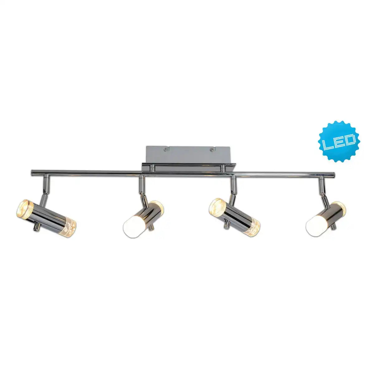 LED Deckenleuchte "GARDA" 66 cm lang, mit integrierten LEDs, aus chromfarbenem Metall und Acryl