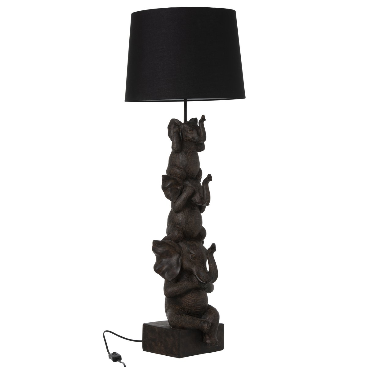 J-Line Lampe 3 Elefanten – Polyresin – braun
