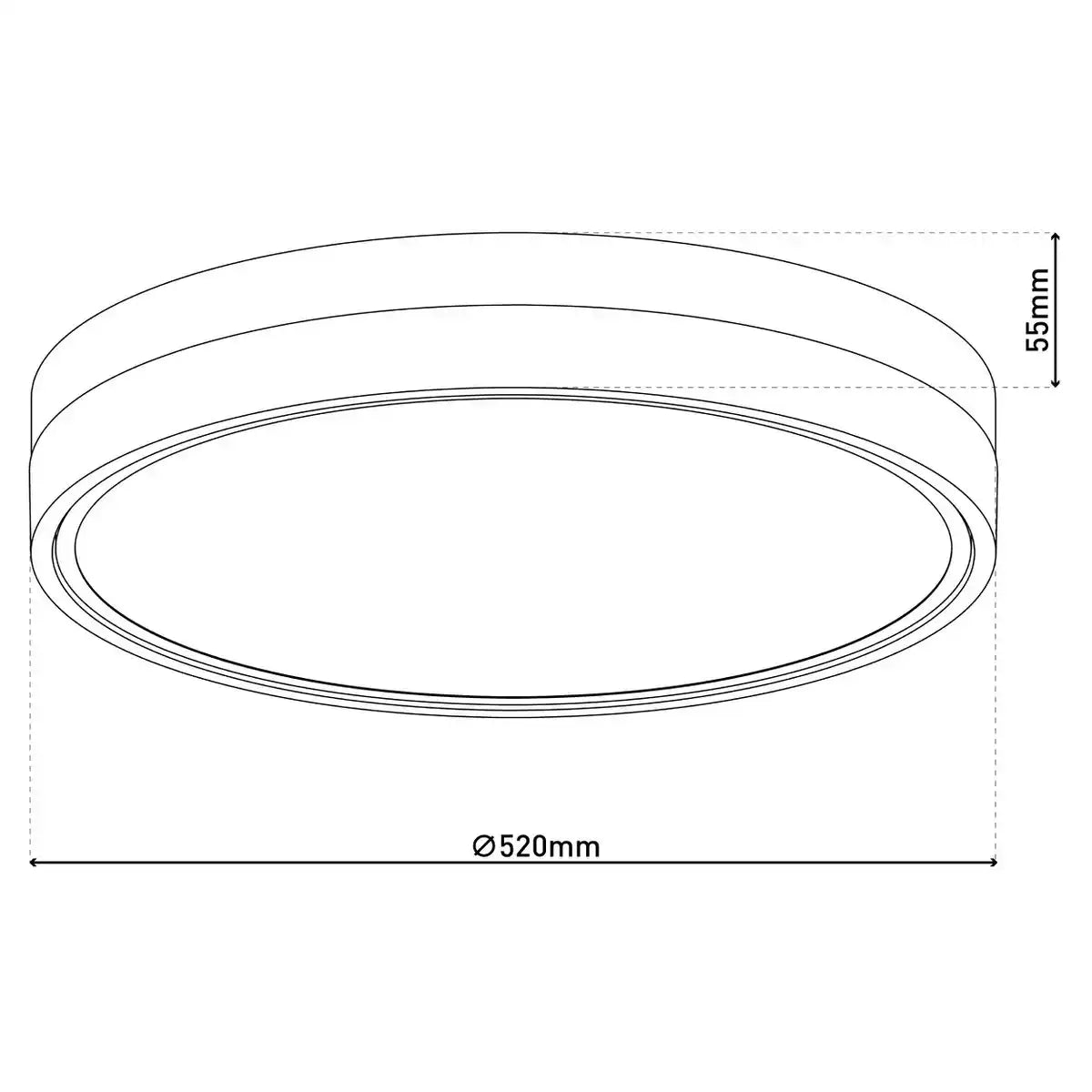 LED Deckenleuchte "Lola" Ø von 50 cm, 9 cm hoch, Metall und Kunststoff in Braun und Weiß, integrierte LEDs, 1900 lm, dimmbar, CCT-Funktion 3000-6500 K, Nachtlichtfunktion