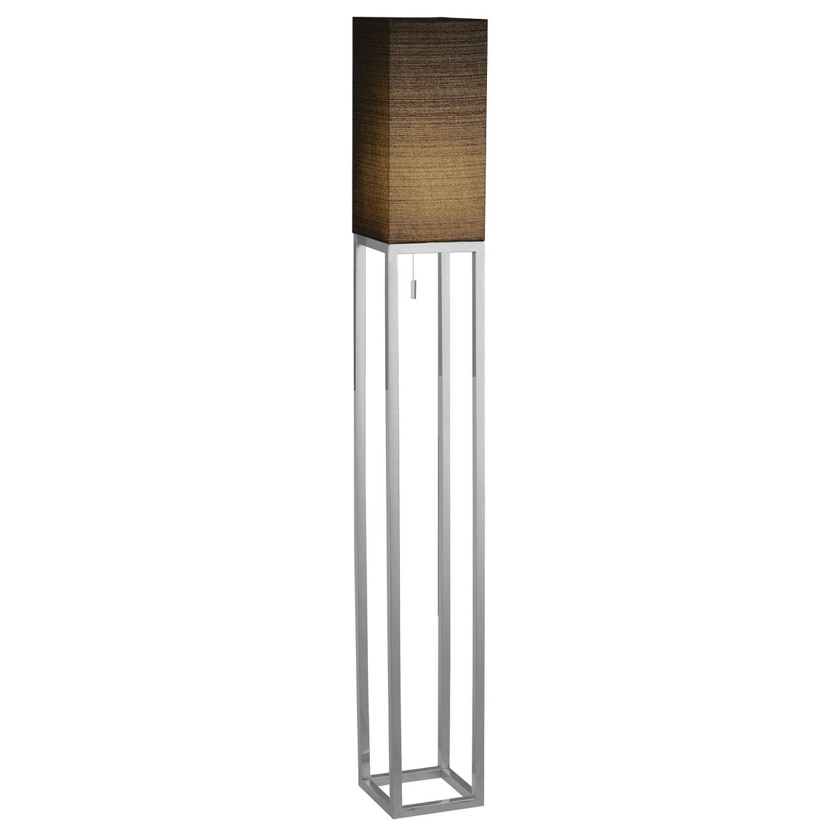 Stehleuchte "ALFA", moderne Stehlampe aus Metall und Textil in Chrom/Dunkelgrau, mit E27-Fassung, 150,5 cm hoch, schicke Lampe für Diele, Wohnzimmer und Büro