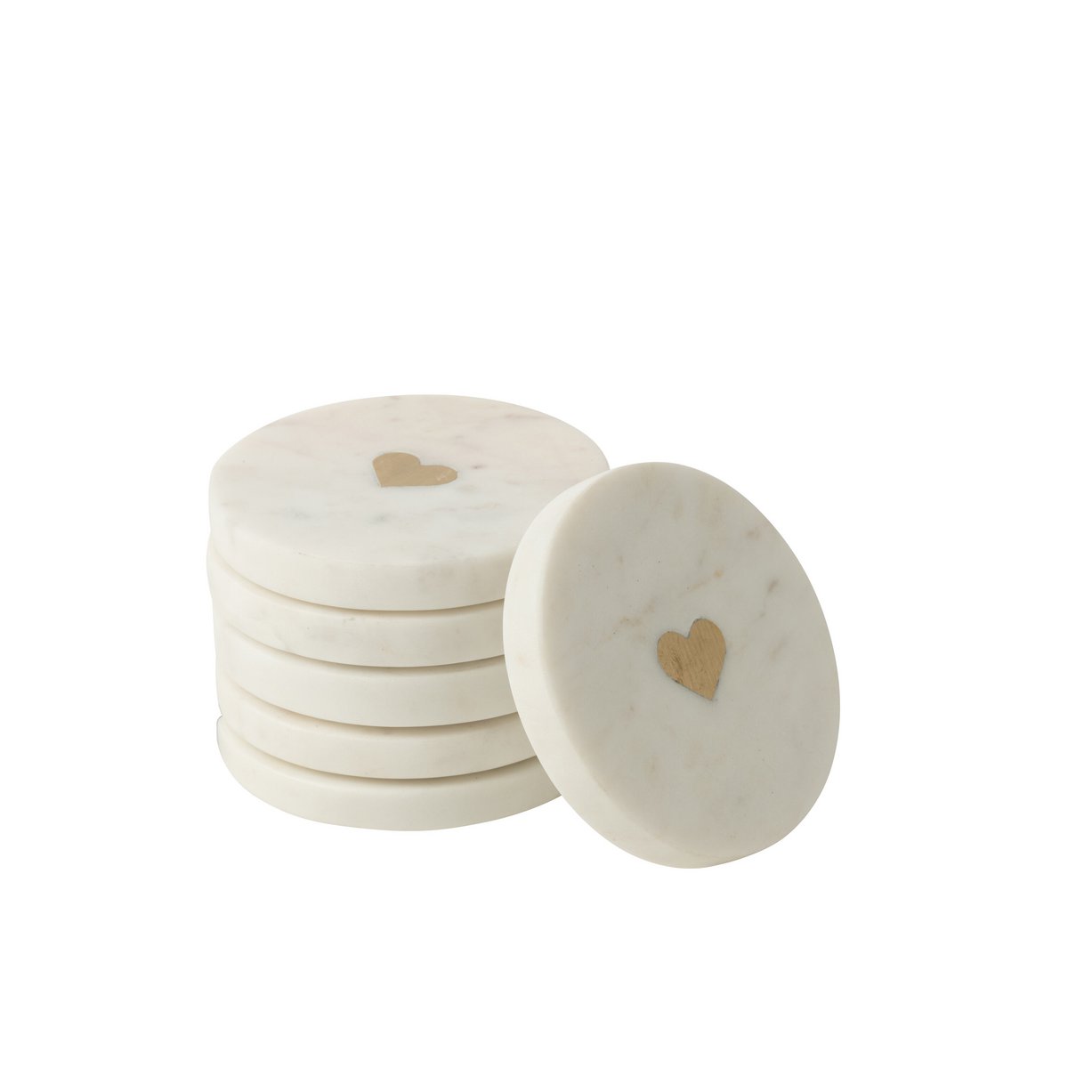 J-Line-Set von 6 Coasters Marmer White
