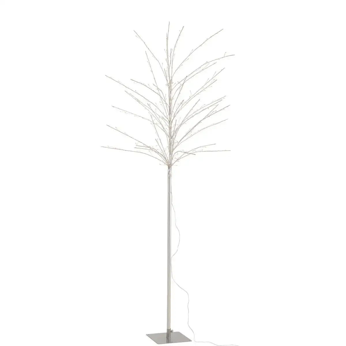 J-Line Grünkohlbaum+Led Metall Silber Groß