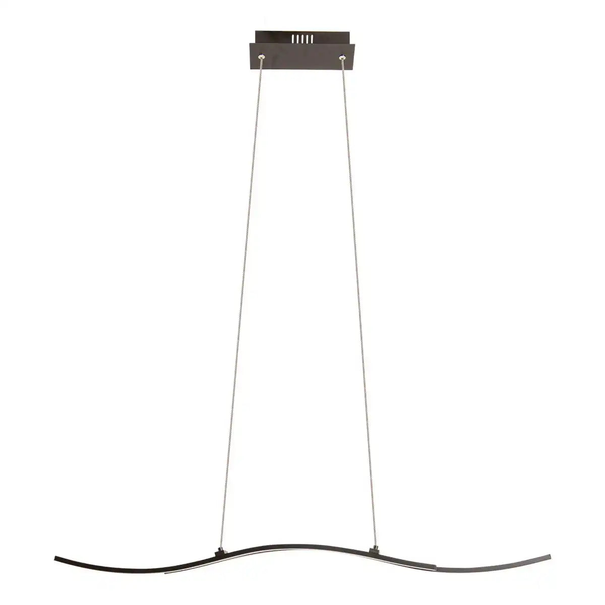 LED-Pendelleuchte "ONDA", Hängelampe aus Metall und Kunststoff in Schwarz, mit fest verbauten LEDs, Beleuchtung für Wohnzimmer, Esszimmer oder Büro, 96 cm lang