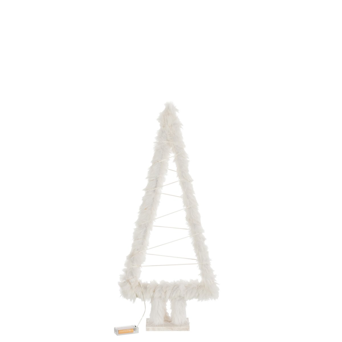 J-Line Weihnachtsbaum - Kunstfell - Weiß - LED