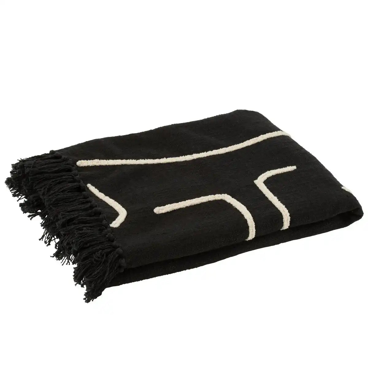 J-Line Plaid Streifen/Schleifen Baumwolle Schwarz/Weiß