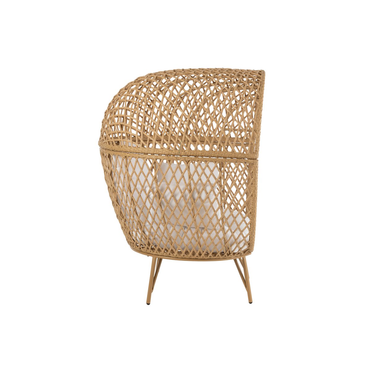 J-Line Lounge Chair+Kissen Eva Metal/Reed Beige