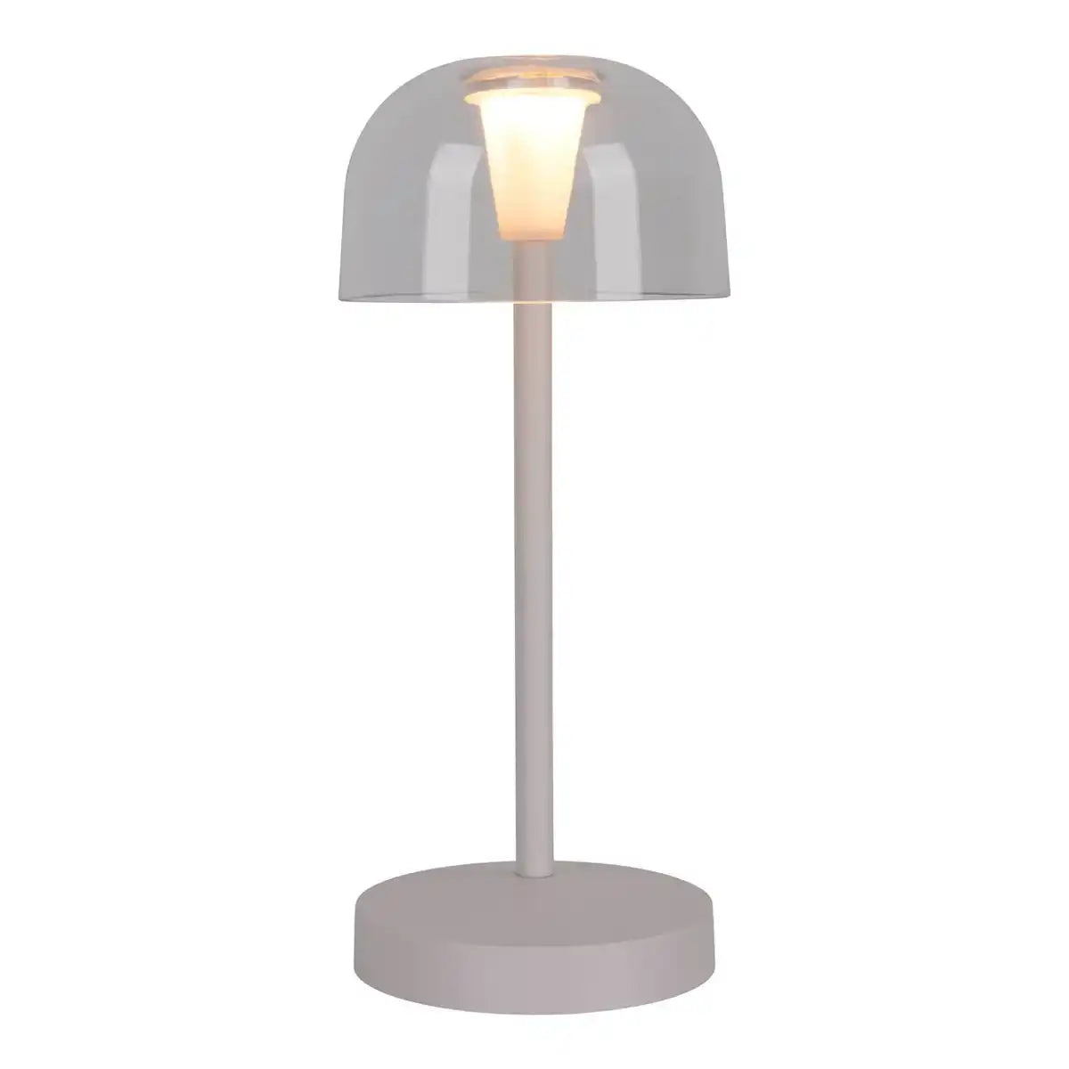 2er-Set LED-Akku-Tischleuchte "Gomba" für Außen und Innen, aus Metall und Kunststoff in Weiß , 18,5 cm hoch