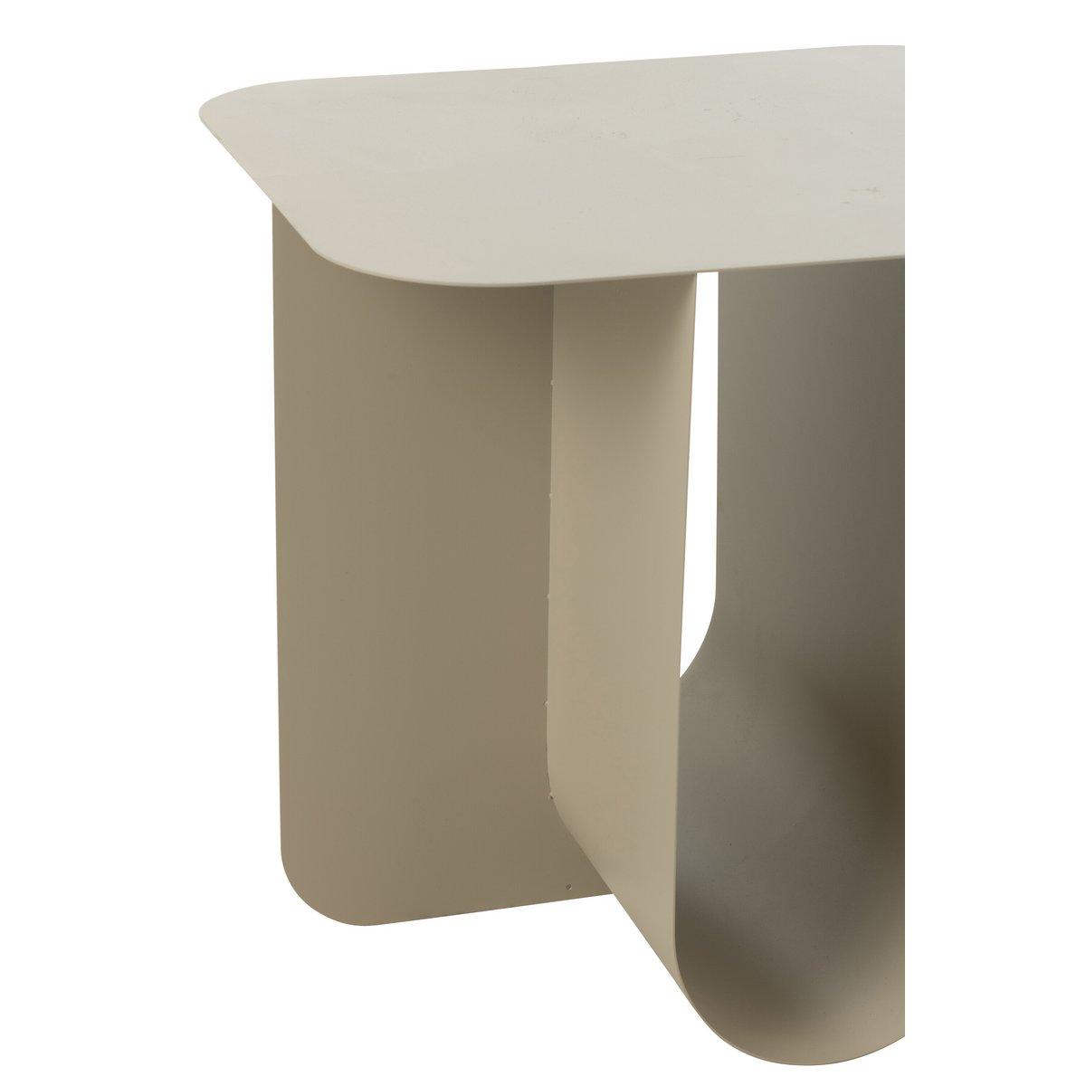 J-Line Beistelltisch, quadratisch, Metall, Beige