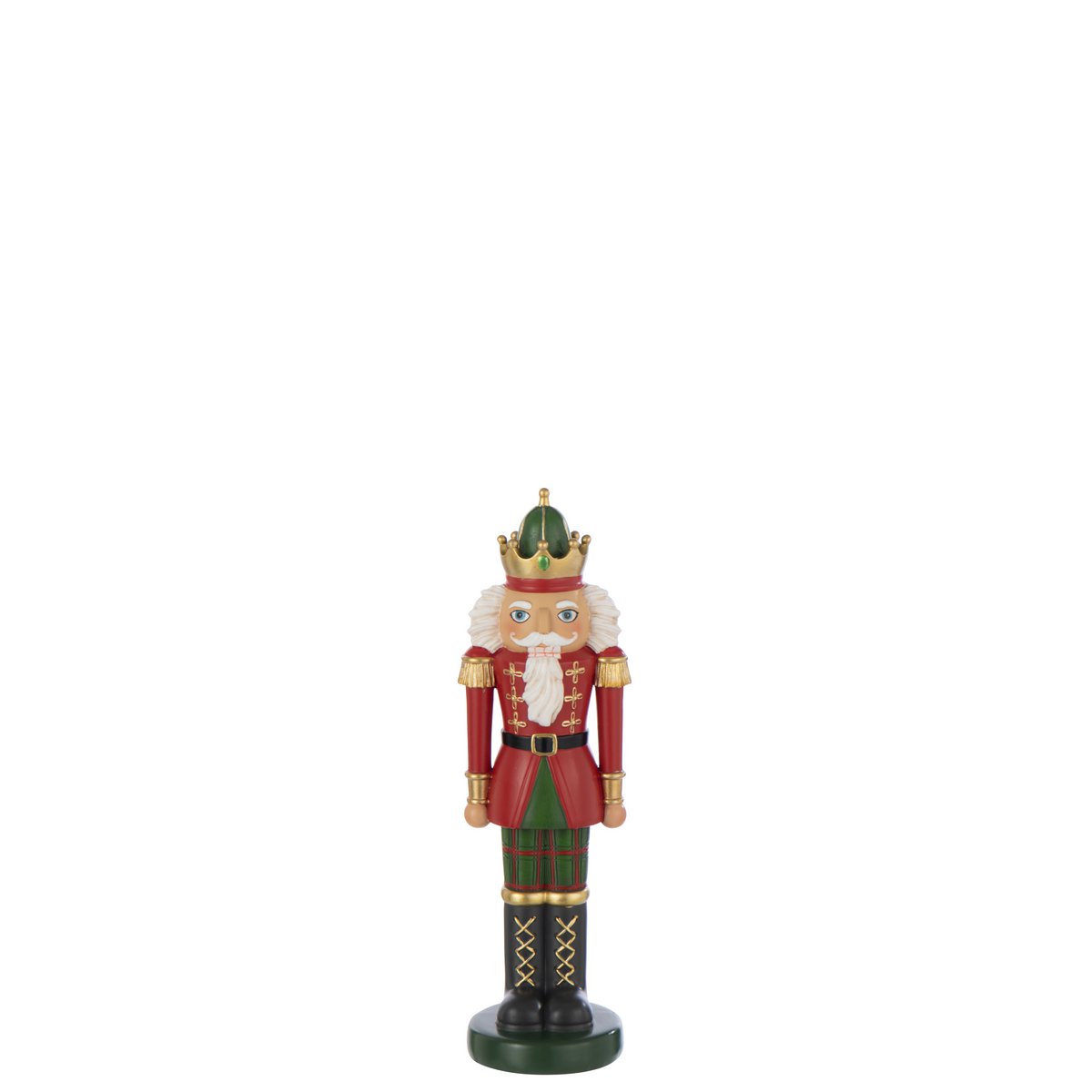 J-Line Nussknacker zu Fuß Polyresin Weihnachten Rot/dunkelgrün klein klein