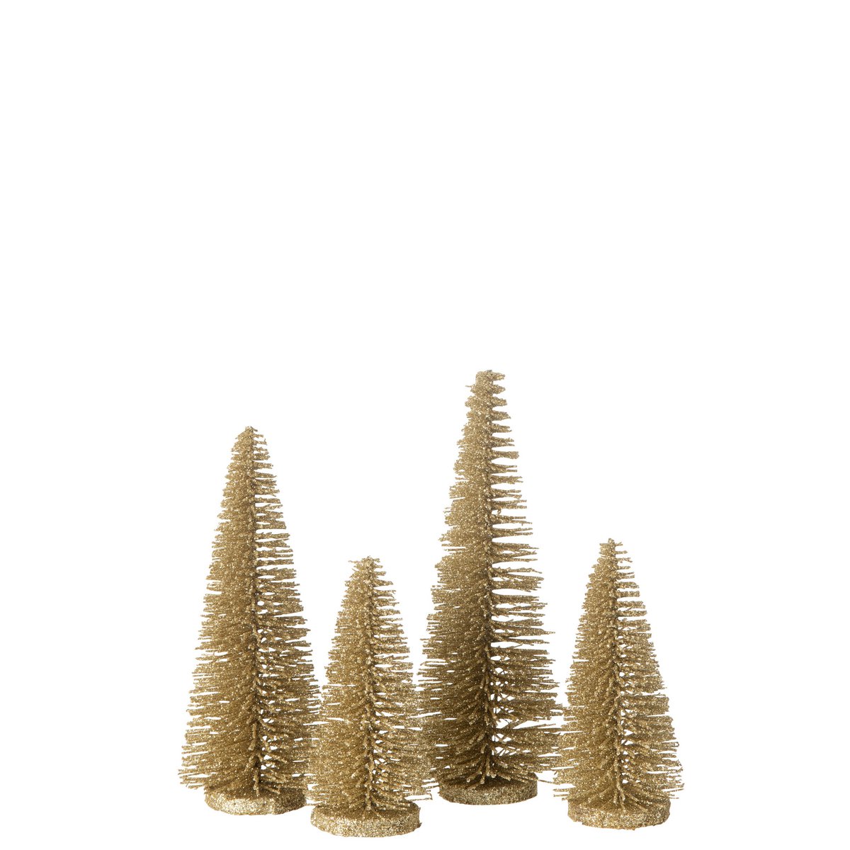 J -Line Dekoration Weihnachtsbaum Glitzer - Plastik - Gold - Box von 4