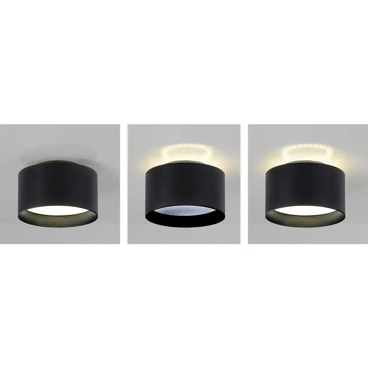 LED Spot "TRIOS" Ø 14 cm schwarz, aus Metall und Kunststoff mit integrierten LEDs