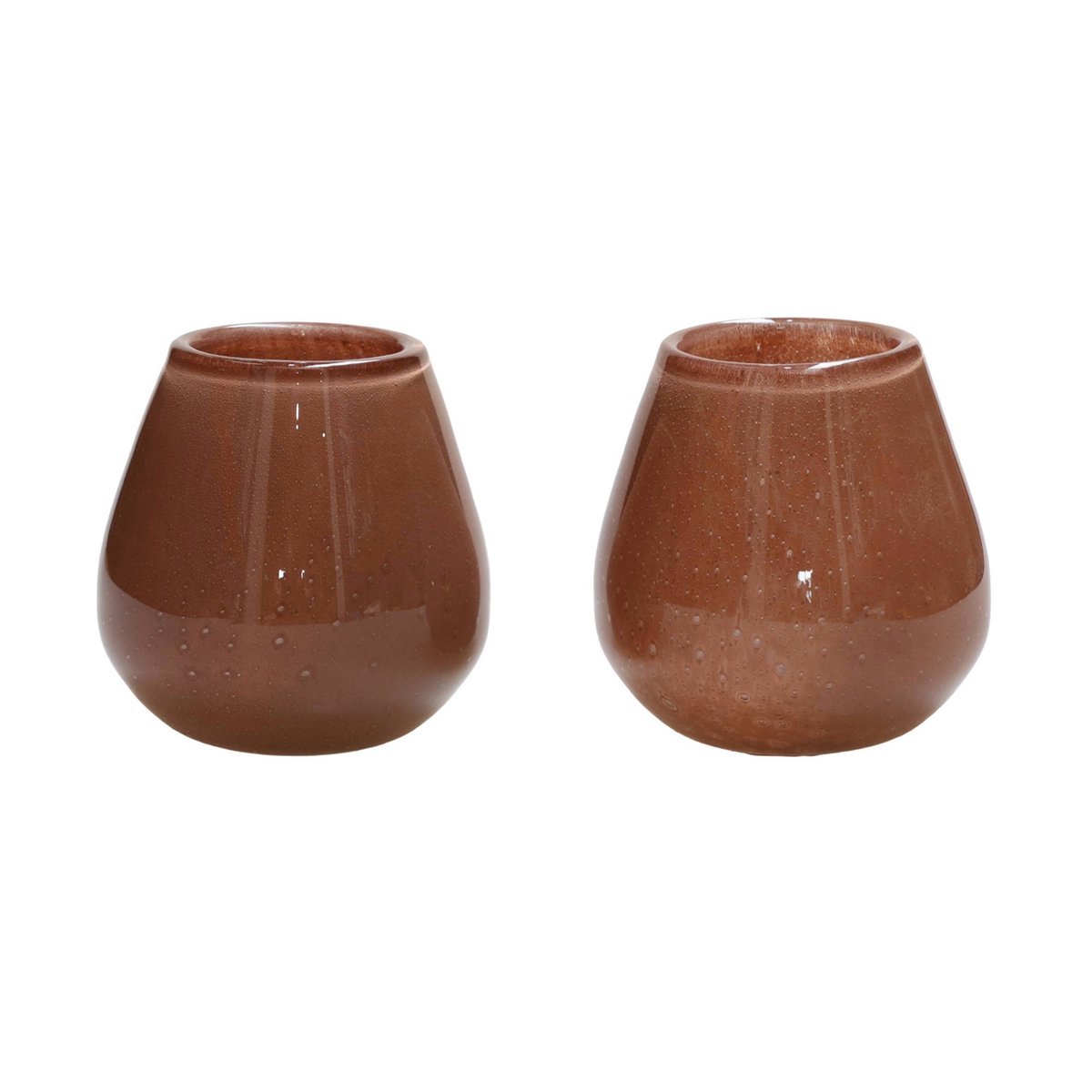 Teelichthalter - Tasman Elite XS braun Ø12,5 x H11,5 cm (2er-Set)