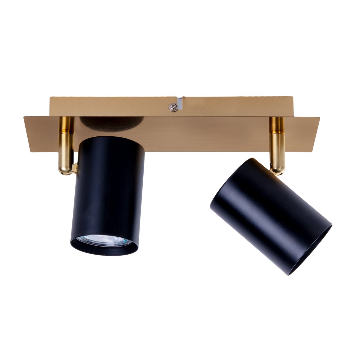 2er Wand- und Deckenleuchte "FRIDA" in Metall schwarz / Gold, Deckenstrahler, GU10, Deckenlampe für Esszimmer, Wohnzimmer, Diele oder Büro, 24 cm lang