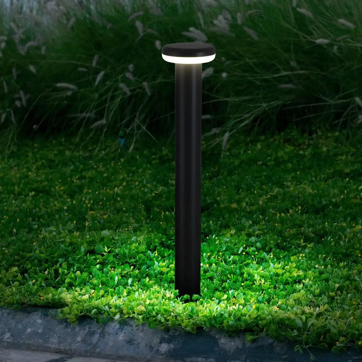 LED-Außensockelleuchte "PILZ" , aus Metall und Kunststoff in anthrazit, mit integrierter LED