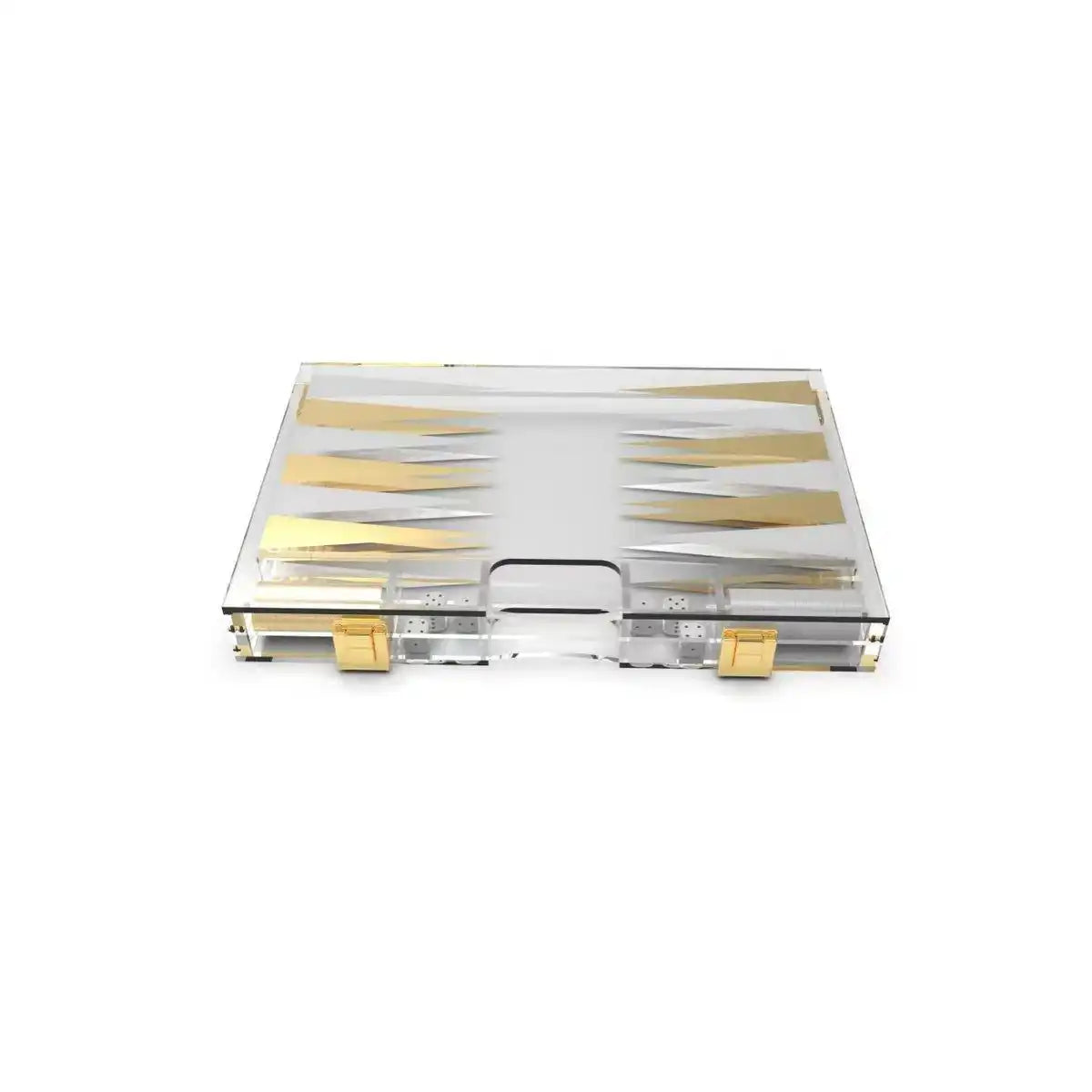 Backgammon -Spiel in White und Dore Acryl Acryl - HomeDesign Knaus