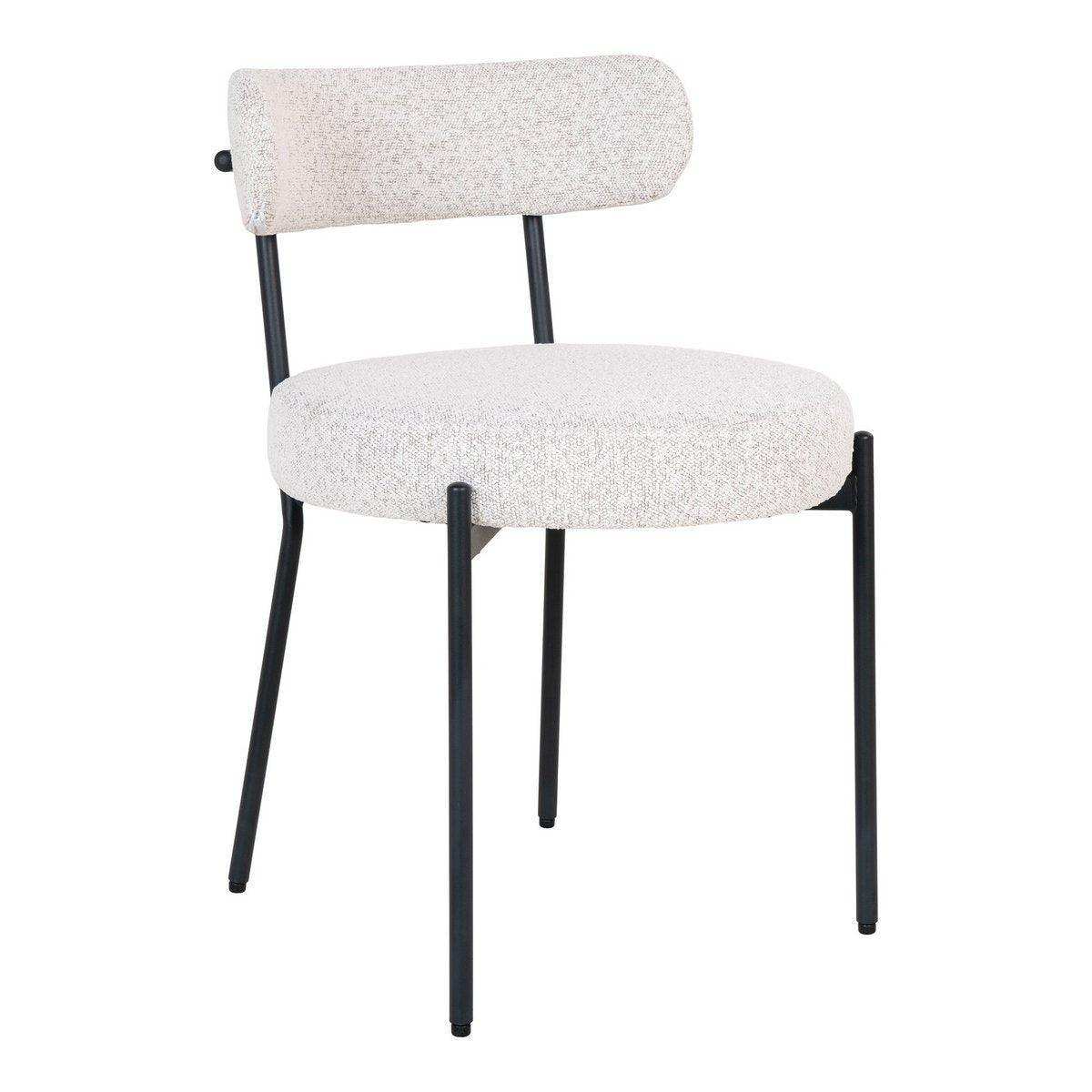 Badalona Esszimmerstuhl – Esszimmerstuhl, weißes Bouclé mit schwarzen Beinen, HN1270 - HomeDesign Knaus