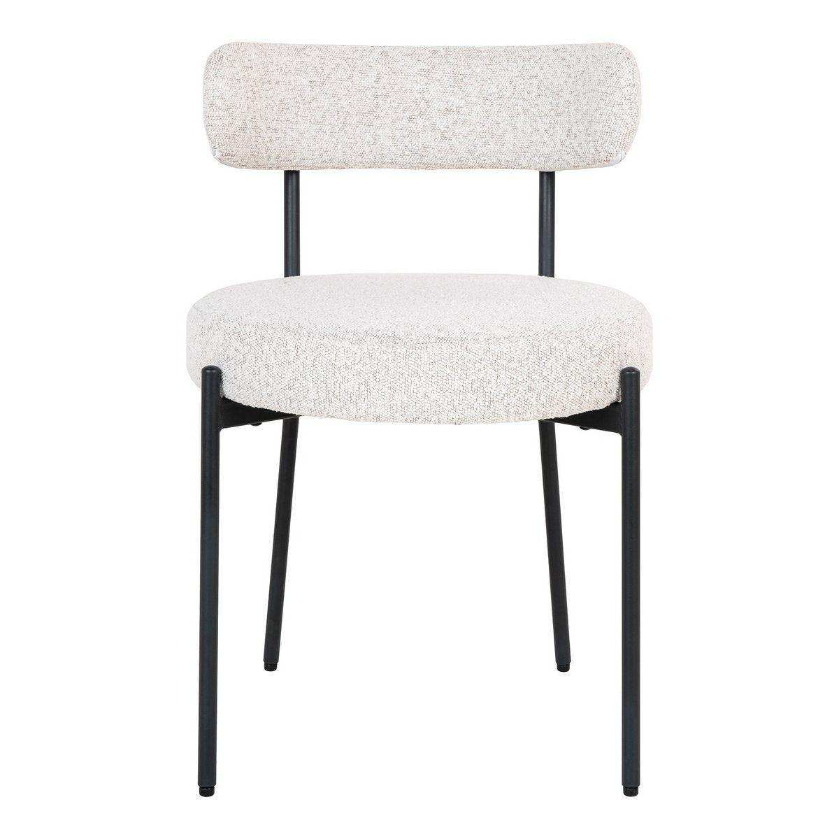 Badalona Esszimmerstuhl – Esszimmerstuhl, weißes Bouclé mit schwarzen Beinen, HN1270 - HomeDesign Knaus