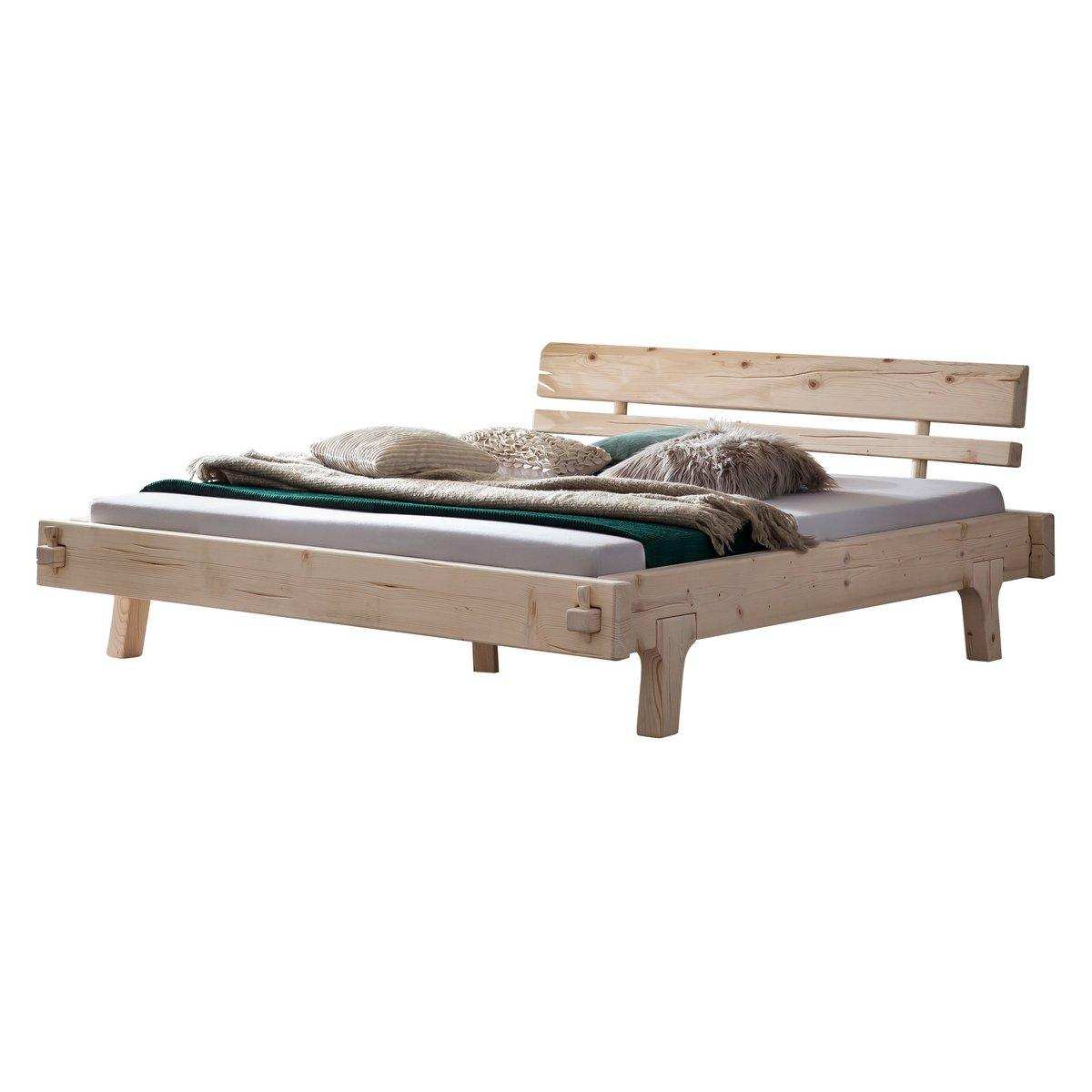 Balkenbett aus Fichtenholz 140x200 cm - HomeDesign Knaus