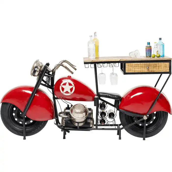 Bar Motorbike Weinschrank Barschrank rot Einzelstücke Limitiert - HomeDesign Knaus