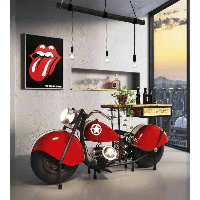 Bar Motorbike Weinschrank Barschrank rot Einzelstücke Limitiert - HomeDesign Knaus