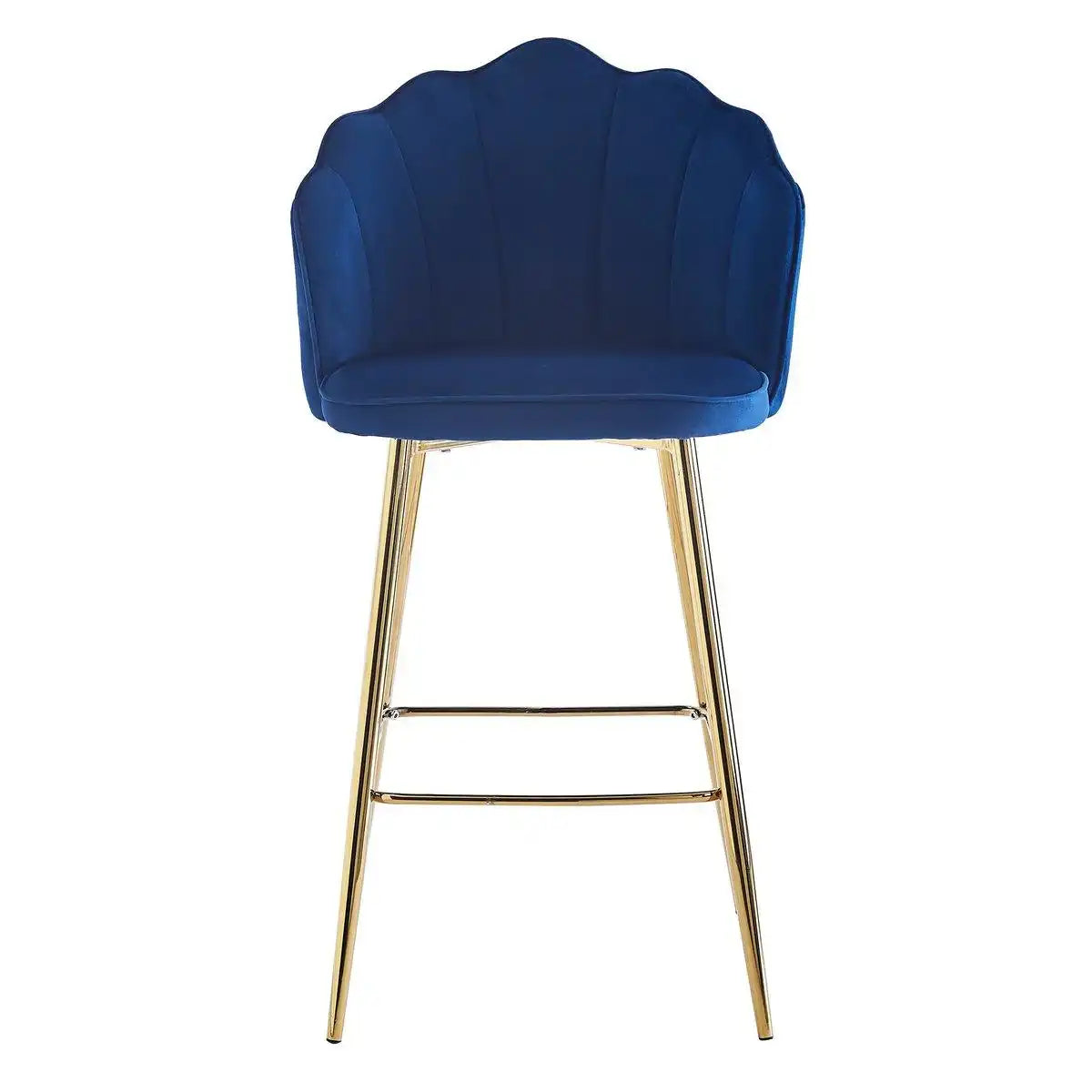 Barhocker Muscheldesign 2er Set aus Samt Dunkelblau - HomeDesign Knaus
