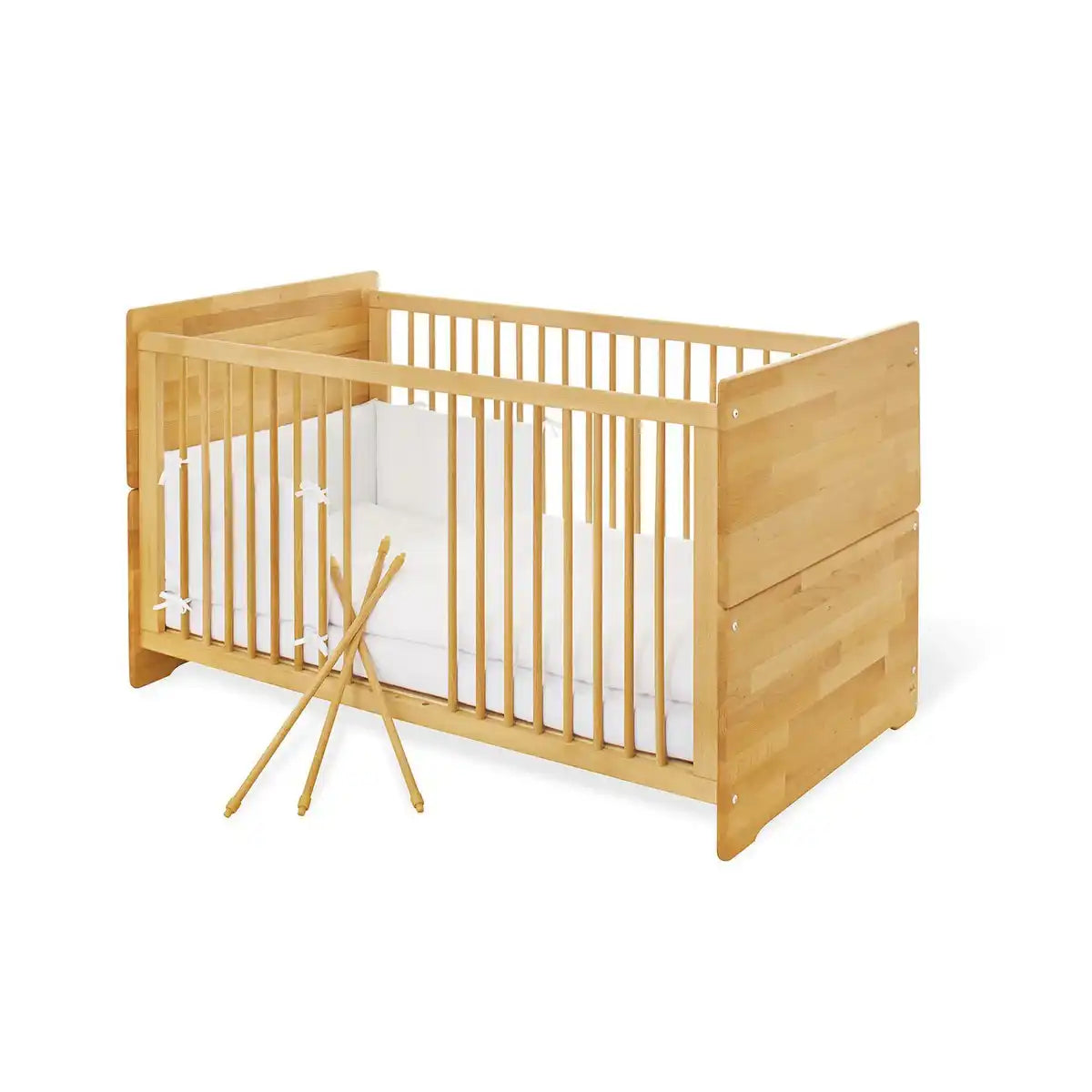 Baumschule 'Natura' extra breit
3-teilig: Kinderbett, extra breite Wickelkommode, 2-türiger Kleiderschrank - HomeDesign Knaus