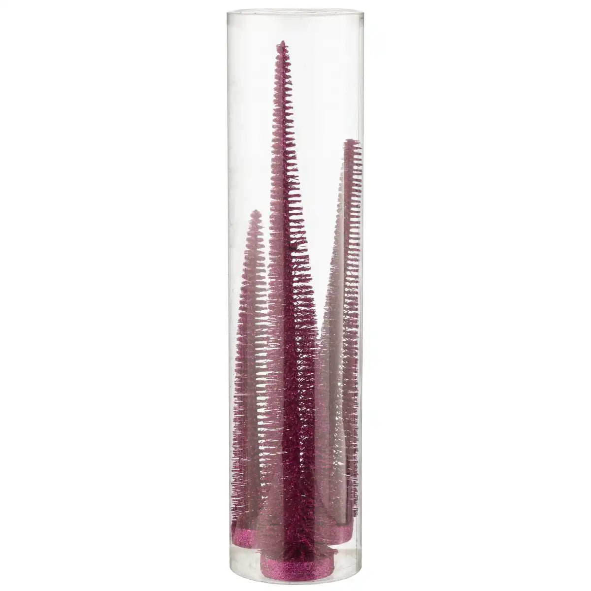 J -Line Dekoration Weihnachtsbaum Glitzer - Kunststoff - Fuchsia - Schachtel 7