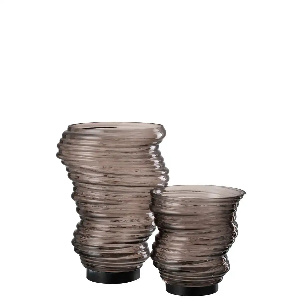 J -Line Vase Tornado - Glas - Grau - klein - Ø 16 cm
